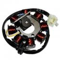 STATOR ALLUMAGE SCOOT ADAPTABLE PEUGEOT 50 VIVACITY 4T, KISBEE 4T - SYM 50 ORBIT 4T (8 POLES - 3 FILS) -P2R-