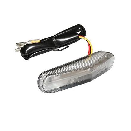 126203 FEU ARRIERE 50 A BOITE-MOTO REPLAY A LEDS TRIANGLE LUXE TRANSPARENT AVEC STOP + ECKAIRAGE PLAQUE -HOMOLOGUE CE- xxx Info