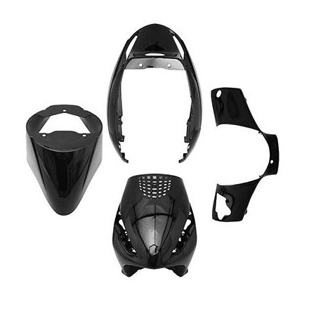 151289 CARROSSERIE-CARENAGE SCOOT ADAPTABLE PIAGGIO 50 ZIP 2000> NOIR BRILLANT (KIT 4 PIECES) -P2R- xxx Info P2R (Motorisé) 