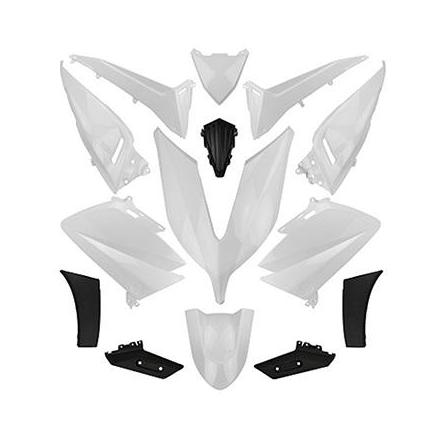 150930 CARROSSERIE-CARENAGE MAXISCOOTER ADAPTABLE YAMAHA 530 TMAX 2015>2016 BLANC BRILLANT (KIT 14 PIECES) xxx Info P2R (Motoris