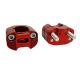 154980 PONTET DE GUIDON UNIVERSEL REPLAY OVERSIZE ALU DIAM 28,6mm ENTRAXE 38mm ROUGE (VIS INOX M7) (H40 x L55 x l35 mm) (PAIRE) 