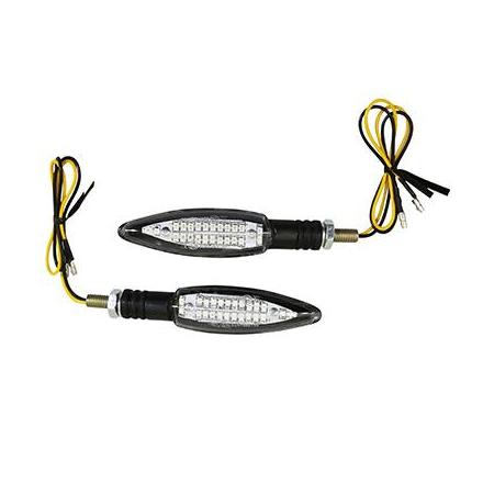 155068 CLIGNOTANT UNIVERSEL MOTO A LEDS AVOC SAGATA SEQUENTIEL TRANSPARENT-NOIR (HOMOLOGUE CE) (PAIRE) xxx Info P2R (Motorisé) 