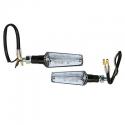 CLIGNOTANT A LED MOTO AVOC SENDAI 13 LEDS BASE METAL TRANSPARENT-NOIR (L 86mm - H 27mm - L 33mm) (HOMOLOGUE CE) (PAIRE)