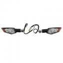 CLIGNOTANT A LED MOTO AVOC KONAN 25 LEDS BASE ABS TRANSPARENT-NOIR (L 119mm - H 36mm - L 35mm) (HOMOLOGUE CE)