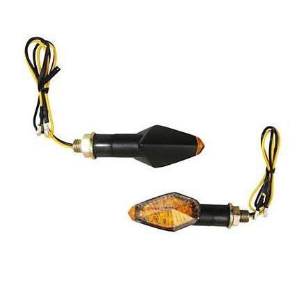 155077 CLIGNOTANT UNIVERSEL MOTO A LEDS AVOC NISSHIN TRANSPARENT-NOIR (HOMOLOGUE CE) (PAIRE) xxx Info P2R (Motorisé) 