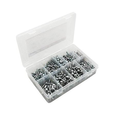 154031 VIS + ECROU M4 x 20-25mm + M5 x 20-25-30-35-40mm (ASSORTIMENT) (BOITE DE 700 PIECES) -P2R- xxx Info P2R (Motorisé) 