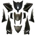 CARROSSERIE-CARENAGE MAXISCOOTER ADAPTABLE YAMAHA 530 TMAX 2012-2014 NOIR MAT (KIT 11 PIECES) -P2R-