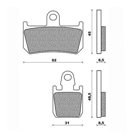 134411 PLAQUETTE DE FREIN NEWFREN POUR YAMAHA YZ-F 1000 R1 2007>2014 AV, 1670 MT-01 2007> AV, 1700 V-MAX 2009>2012 AV (FD0407SP 