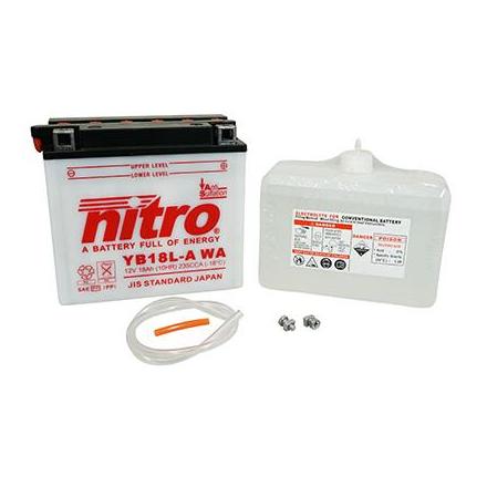 125791 BATTERIE 12V 18Ah YB18L-A NITRO AVEC ENTRETIEN (Lg180xL90xH162) NITRO BATTERIES