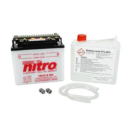 125773 BATTERIE 12V 8 Ah YB7CA NITRO AVEC ENTRETIEN (Lg130xL90xH116) NITRO BATTERIES