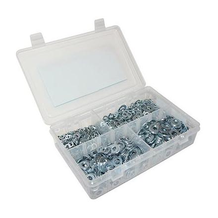 136221 RONDELLE PLATE ACIER DIAM 5 - 6 - 8 - 10 mm ASSORTIMENT (BOITE DE 1550 PIECES) -P2R- xxx Info P2R (Motorisé) 