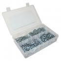 RONDELLE PLATE ACIER 4 TAILLES DIAM 5 - 6 - 8 - 10mm (ASSORTIMENT) (BOITE DE 1550 PIECES) -P2R-