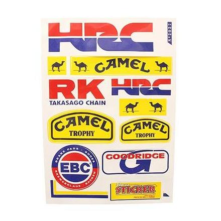 143733 AUTOCOLLANT-STICKER RACING HRC (1 PLANCHE DE 10 - 330mmx220mm) xxx Info 