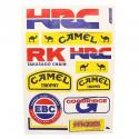 AUTOCOLLANT-STICKER RACING HRC (1 PLANCHE DE 10 - 330mmx220mm)