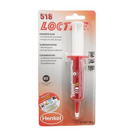 150278 PATE A JOINT LOCTITE 518 SEMI-FLEXIBLE ROUGE (SERINGUE 25 ML SOUS BLISTER) xxx Info MALOSSI 