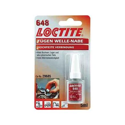 141988 BLOC PRESSE-FIXE LOCTITE 648 A RESISTANCE ELEVEE ET HAUTES TEMPERATURES POUR FIXATION ROULEMENT BAGUES CHEMISE (FLACON 5 