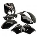 CARROSSERIE-CARENAGE SCOOT ADAPTABLE PEUGEOT 50 TKR, TREKKER 2007- NOIR BRILLANT (KIT 7 PIECES) -P2R-