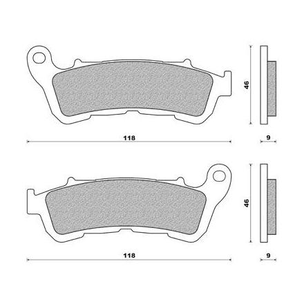 12249 PLAQUETTE DE FREIN NEWFREN POUR HONDA 125 SHi 2009> AV, 125 SILVER WING 2007> AV, 300 SH 2007> AV, 400 SILVER WING 2009> A