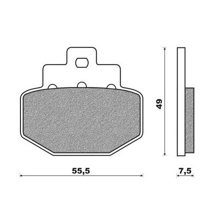 12262 PLAQUETTE DE FREIN NEWFREN POUR PIAGGIO 125 SUPER HEXAGON 2000> AR, 125 VESPA GTS 2007> AV, 250 HEXAGON 2001>AR, 300 VESPA