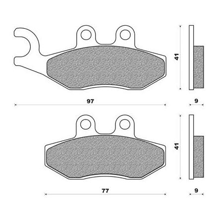 11666 PLAQUETTE DE FREIN NEWFREN POUR PIAGGIO 50 TYPHOON 2010> AV, 125 X-EVO AV, 125 X8 2004> AV, 350 X10 2012> AV, 125 MP3 YOUB