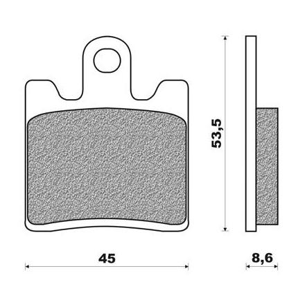 11672 PLAQUETTE DE FREIN NEWFREN POUR SYM 125-250-300 GTS AV-DAELIM 125 S2, S3 2007> AV-SUZUKI 250-400 BURGMAN 1998>2006 AV (FD0