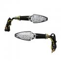 CLIGNOTANT A LED MOTO AVOC FUKA 15 LEDS BASE ABS TRANSPARENT-NOIR (L 95mm - H 30m m - L 30mm) (HOMOLOGUE ECE)