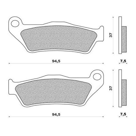 1229 PLAQUETTE DE FREIN NEWFREN POUR YAMAHA 125 MAJESTY AV-MBK 125 SKYLINER AV-PIAGGIO 500 X9 EVOLUTION 2004> AV-SUZUKI 125 BURG