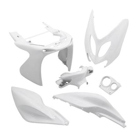 15069 CARROSSERIE-CARENAGE SCOOT ADAPTABLE MBK 50 NITRO 1997>2012-YAMAHA 50 AEROX 1997>2012 BLANC BRILLANT (KIT 6 PIECES) -P2R-