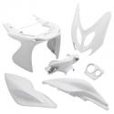 CARROSSERIE-CARENAGE SCOOT ADAPTABLE MBK 50 NITRO 1997-2012-YAMAHA 50 AEROX 1997-2012 BLANC BRILLANT (KIT 6 PIECES) -P2R-