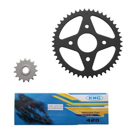 15517 KIT CHAINE ADAPTABLE MBK 50 X-POWER 2000>-YAMAHA 50 TZR 2000> 420 15x47 (ALESAGE 54mm) -P2R- xxx Info P2R (Motorisé) 