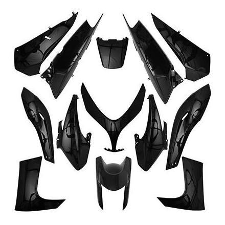 18223 CARROSSERIE-CARENAGE MAXISCOOTER ADAPTABLE YAMAHA 500 TMAX 2008>2011 NOIR BRILLANT (KIT 13 PIECES) -P2R- xxx Info P2R (Mo