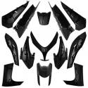 CARROSSERIE-CARENAGE MAXISCOOTER ADAPTABLE YAMAHA 500 TMAX 2008-2011 NOIR BRILLANT (KIT 13 PIECES) -P2R-