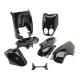 18228 CARROSSERIE-CARENAGE SCOOT ADAPTABLE MBK 50 OVETTO 1996>2007-YAMAHA 50 NEOS 1996>2007 NOIR BRILLANT (KIT 7 PIECES) -P2R- 