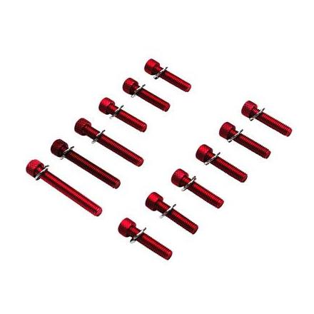 2253 VIS DE CARTER REPLAY ALU POUR MBK 50 BOOSTER-YAMAHA 50 BWS ROUGE 6X25-40-45 (KIT DE 12) xxx Info REPLAY 