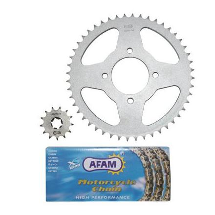 32055 KIT CHAINE ADAPTABLE HYOSUNG 125 AQUILA 2000>2010 428 13x48 (DEMULTIPLICATION ORIGINE) -AFAM- xxx Info AFAM 