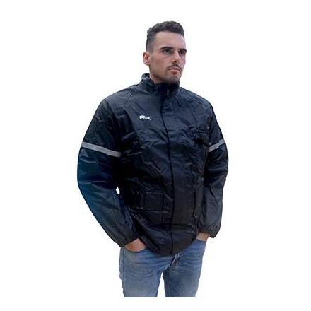 30081 VESTE DE PLUIE ADX ECO NOIR S (DOUBLURE + BANDE REFLECHISSANTE + COL VELOURS + GOUTTIERE + SOUFFLET DORSALE POUR EVITER