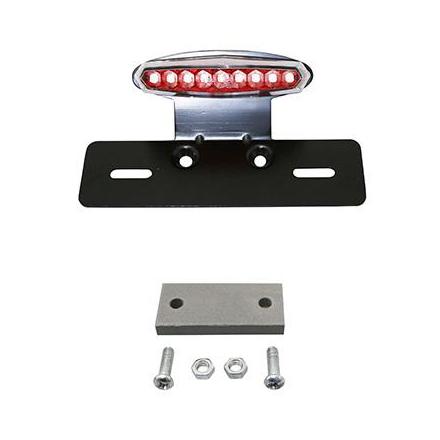 138558 SUPPORT DE PLAQUE- FEU AR 50 A BOITE-MOTO REPLAY SUR PLATINE A LEDS SPACE FUME-NOIR AVEC FEU STOP + POSITION + ECLAIRAGE 