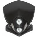 TETE DE FOURCHE 50 A BOITE REPLAY DUKE NOIR A LEDS BLANCHES + HALOGENE 2x20W