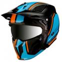 CASQUE TRIAL MT STREETFIGHTER SV TWIN NOIR-BLEU-ORANGE BRILLANT S SIMPLE ECRAN DARK TRANSFORMABLE AVEC MENTONNIERE AMOVIBLE (