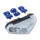 172982 FEU ARRIERE 50 A BOITE-MOTO REPLAY A LEDS TRIANGLE BLANC AVEC ECLAIRAGE DE PLAQUE (6 LEDS ROUGES + 3 BLANCHES) (LONGUEUR 