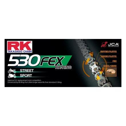 58530FEX-T.114 CHAINE RK 530FEX 114 MAILLONS avec Rivet Creux. Chaine RK Racing Chaine | Fp-moto.com garage moto albi atelier