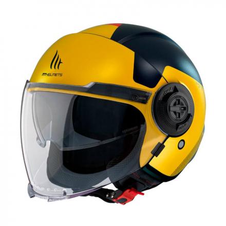 205287 CASQUE JET MT VIALE SV S BETA D3 DOUBLE ECRANS BLEU-JAUNE MAT S (ECE 22.06) p2r catégorie | Fp-moto.com garage moto 