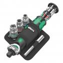 CLIQUET WERA 8009 ZYKLOP TETE ORIENTABLE COMBINEE DOUILLE 3-8 ET TOURNEVIS 1-4 (AVEC RESERVE D'EMBOUT INTEGREE) NOIR-VERT (SET 