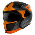 CASQUE TRIAL MT STREETFIGHTER SV TOTEM B4 GRIS-ORANGE MAT S SIMPLE ECRAN DARK TRANSFORMABLE AVEC MENTONNIERE AMOVIBLE (LIVRE 