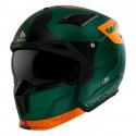 CASQUE TRIAL MT STREETFIGHTER SV TOTEM C6 VERT-ORANGE MAT L SIMPLE ECRAN DARK TRANSFORMABLE AVEC MENTONNIERE AMOVIBLE (LIVRE AV