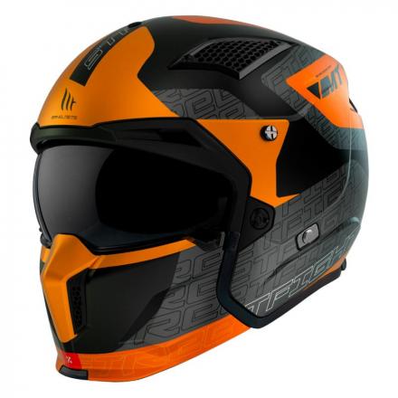 203043 CASQUE TRIAL MT STREETFIGHTER SV TOTEM B4 GRIS-ORANGE MAT XL SIMPLE ECRAN DARK TRANSFORMABLE AVEC MENTONNIERE AMOVIBLE (