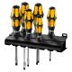 204358 TOURNEVIS BURIN WERA 932 S6 KRAFTFORM CRUCIFORME ET PLAT AVEC RACK DE RANGEMENT NOIR-JAUNE (SET 6 PIECES) -MARQUE ALLEMA