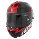 CASQUE INTEGRAL MT RAPIDE PRO CARBON C2 COMPETITION ROUGE-NOIR BRILLANT XS (CALOTTE FIBRE SIMPLE ECRAN PINLOCK READY)