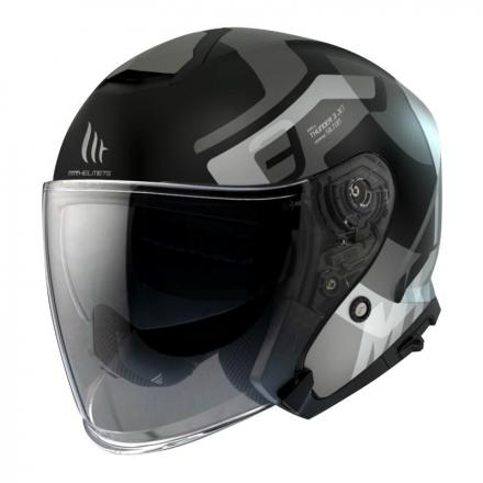 205313 CASQUE JET MT THUNDER 3 SV SILTON DOUBLE ECRANS NOIR MAT-GRIS NACRE XXXL (3XL) Casques MT HELMETS | Fp-moto.com garage 