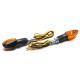  Clignotant Universel Replay Micro Fleche A Lampe Orange-Noir Court -Homologue Ce- (Paire) 